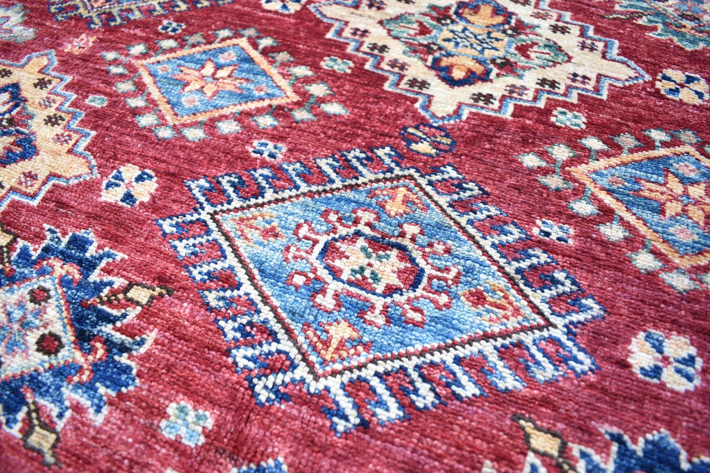 5x7 Red Kazak Oriental Rug – Wool Rug – Handmade Soft wool Rug - Hand Knotted Modern Décor Rug - Living Room Rug – Bedroom Rug