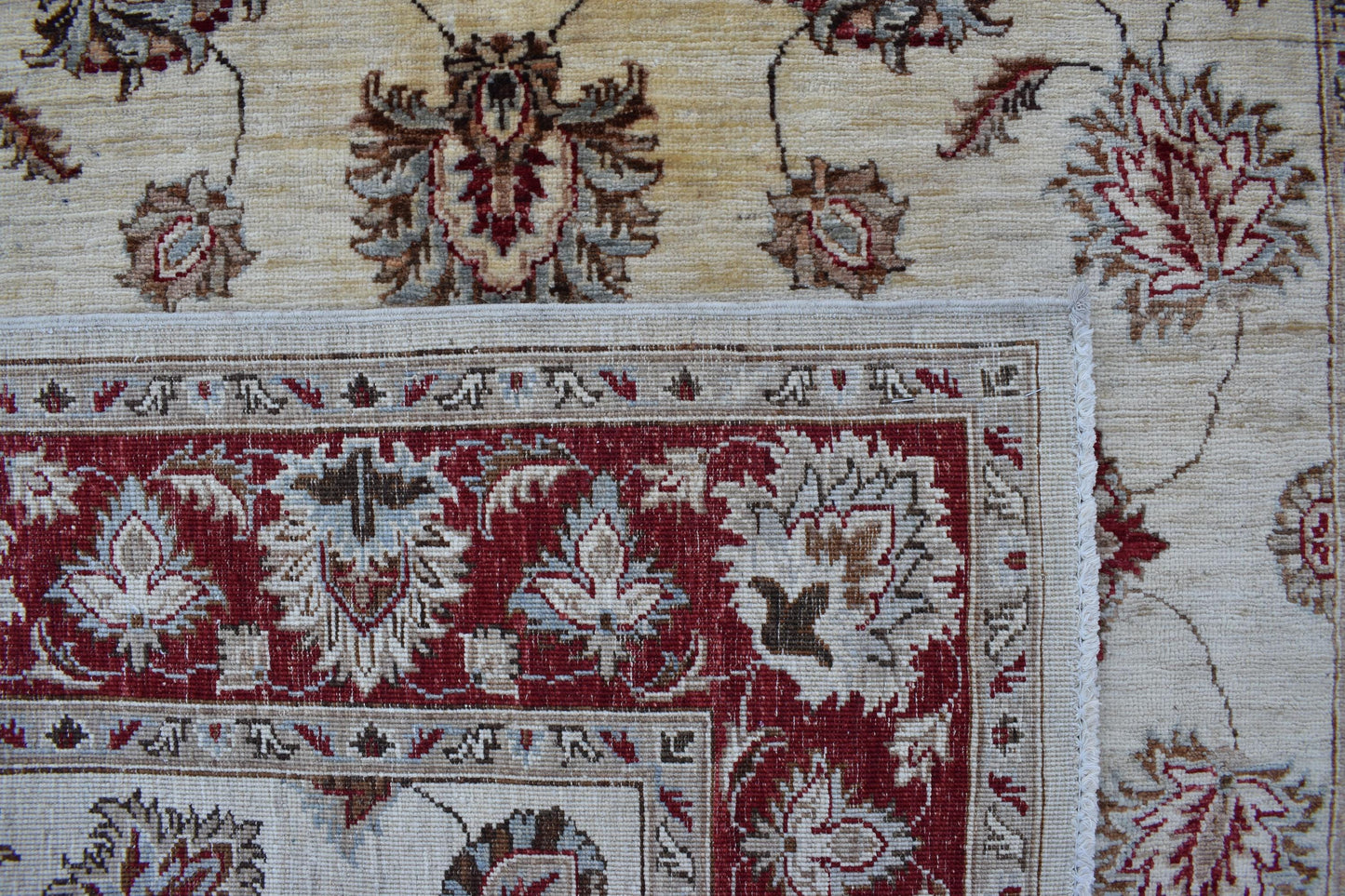 5x7 Zigler Oriental Hand Knotted Wool Rug, Handmade Wool Rug, Turkmen Area Rug, Natural Veg Dye Sheep Wool Rug, Bedroom Rug, Living Room Rug