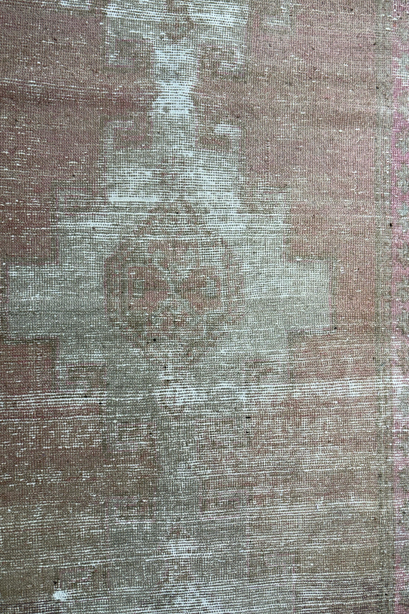 3.4x9.9 ft 🧵 Pink and Bej Anatolian Runner Rug | Handwoven Wool Hallway Carpet