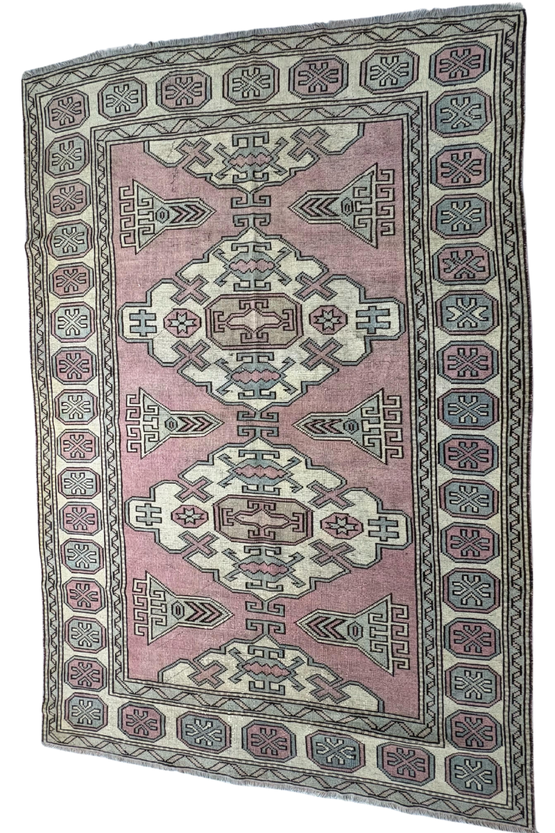 5.9x8.5 ft 🧵 Mixed Pattern Anatolian Rug | Handwoven Wool Carpet
