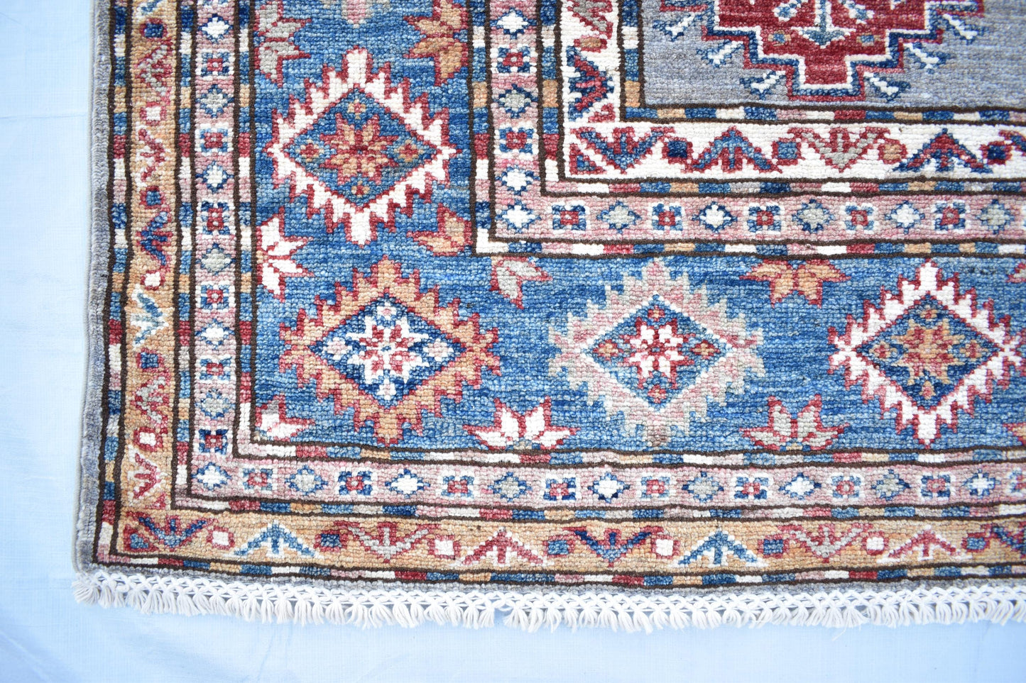 6x8 Super Kazak Oriental Afghan Rug, Handmade Pure Wool Rug - Hand Knotted Modern Décor Rug - Living Room Rug – Bedroom Rug