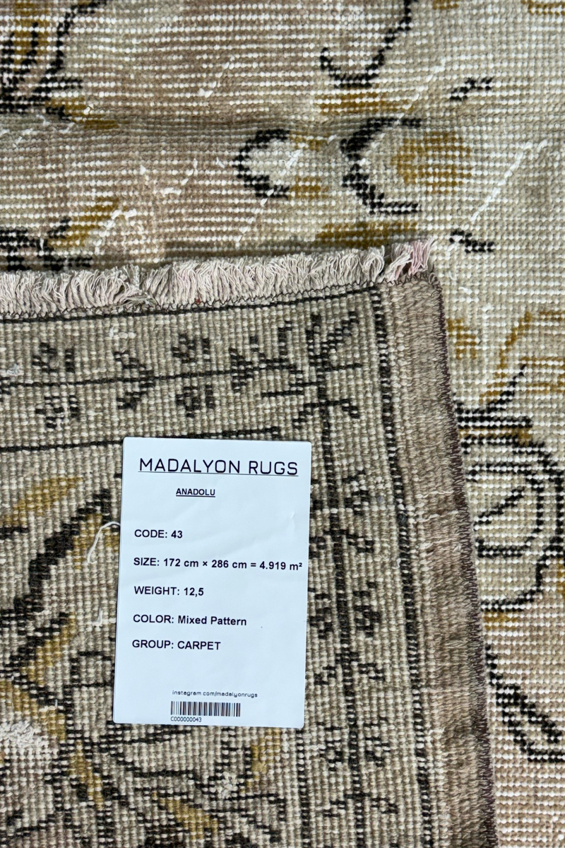 5.7x9.4 ft 🧵 Mixed Pattern Anatolian Rug | Handwoven Wool Carpet