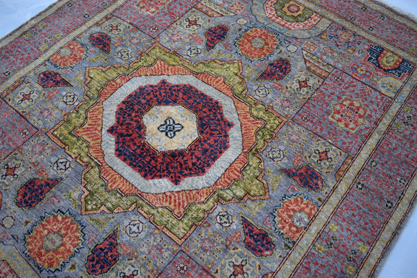 5x7 Mamluk Design Unique Piece- Afghan Oriental Area Rug- Hand Knotted Pure Wool Rug, Best For Living Room, Dinning Room and Bed Room