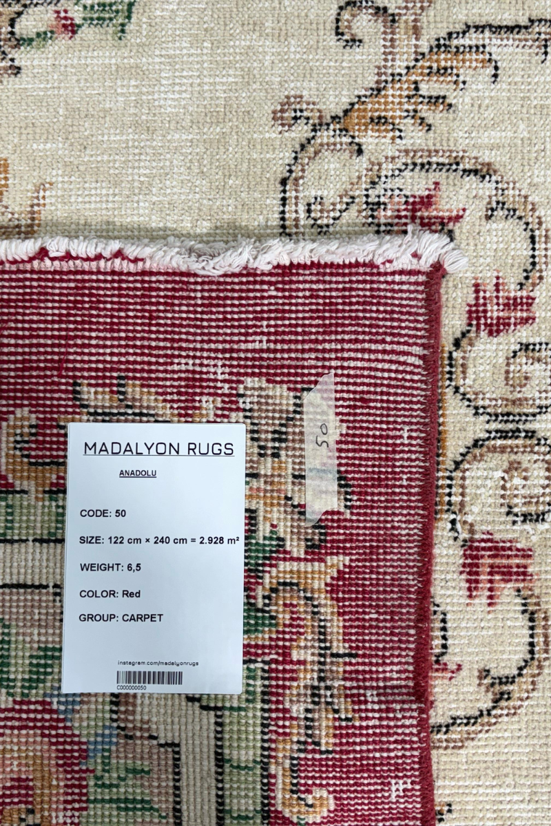 4x7.9 ft 🧵 Red Anatolian Rug | Handwoven Wool Carpet