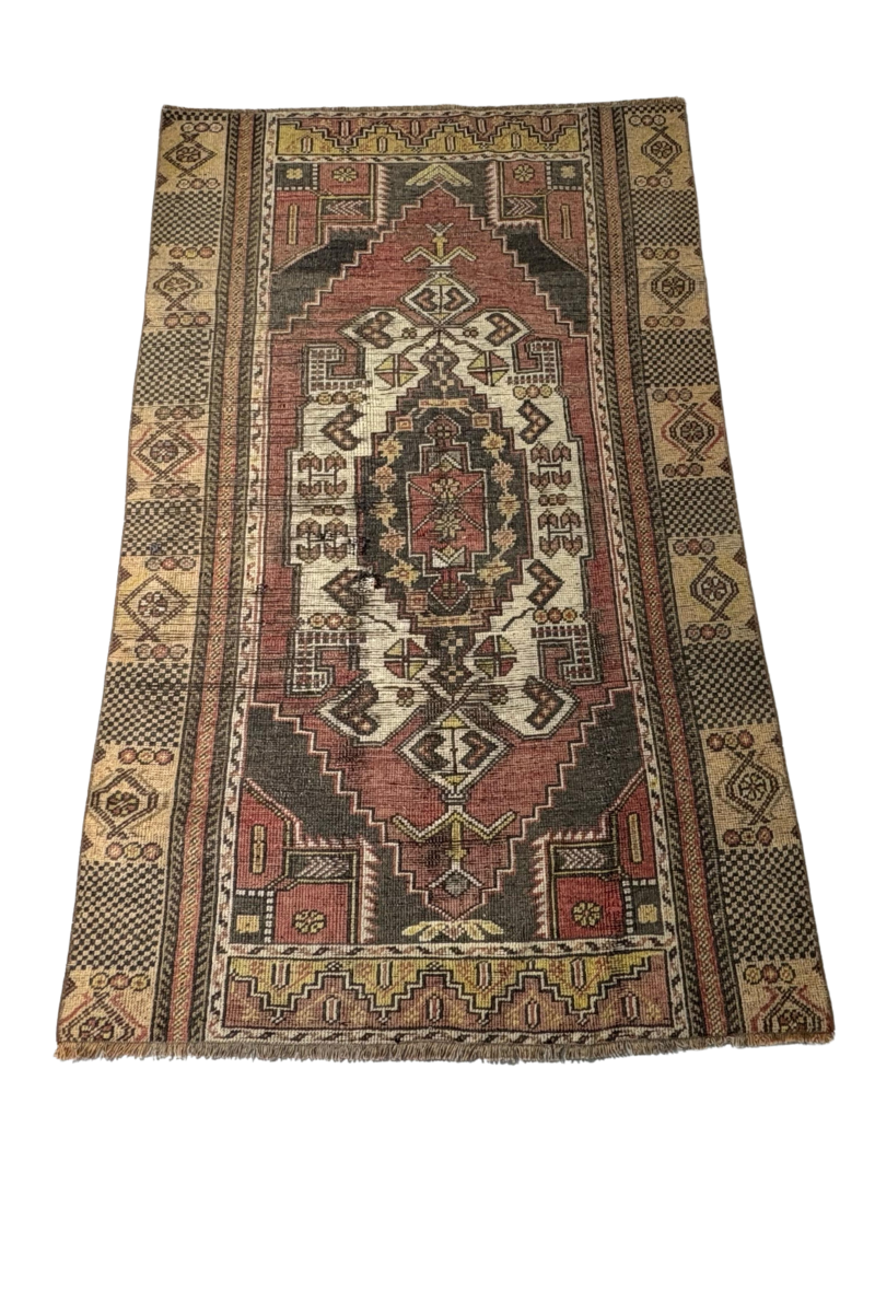 3.6x6.2 ft 🧵 Brown Anatolian Rug | Handwoven Wool Carpet