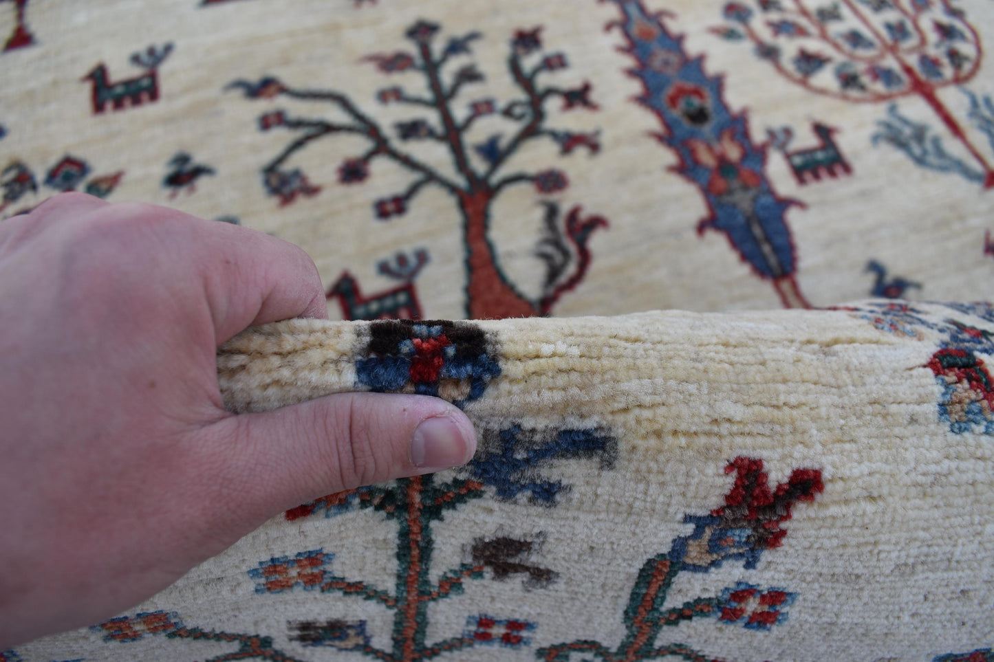 5x7 Darakhti(Tree) Design Unique Hand woven Wool Rug, Turkmen Hand Knotted Rug, Fine Quality Flooring, Decor rug, Living Room Rug