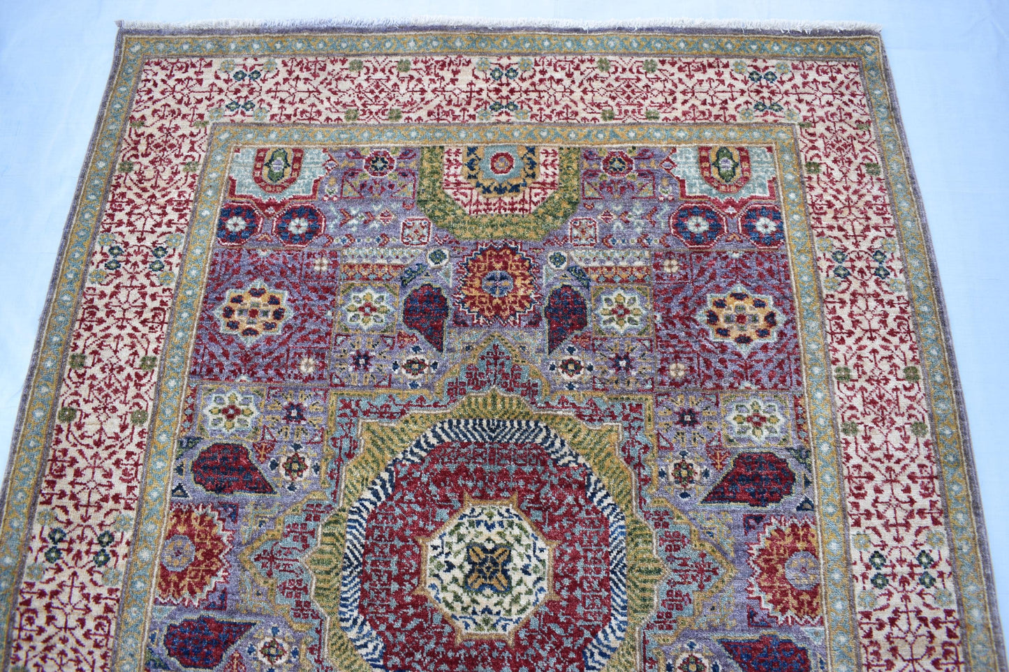 5x7 Fine Mamluk Design Unique Piece- Afghan Oriental Area Rug- Hand Knotted Pure Wool Rug, Best for Living Room, Dining Room and Bed Room