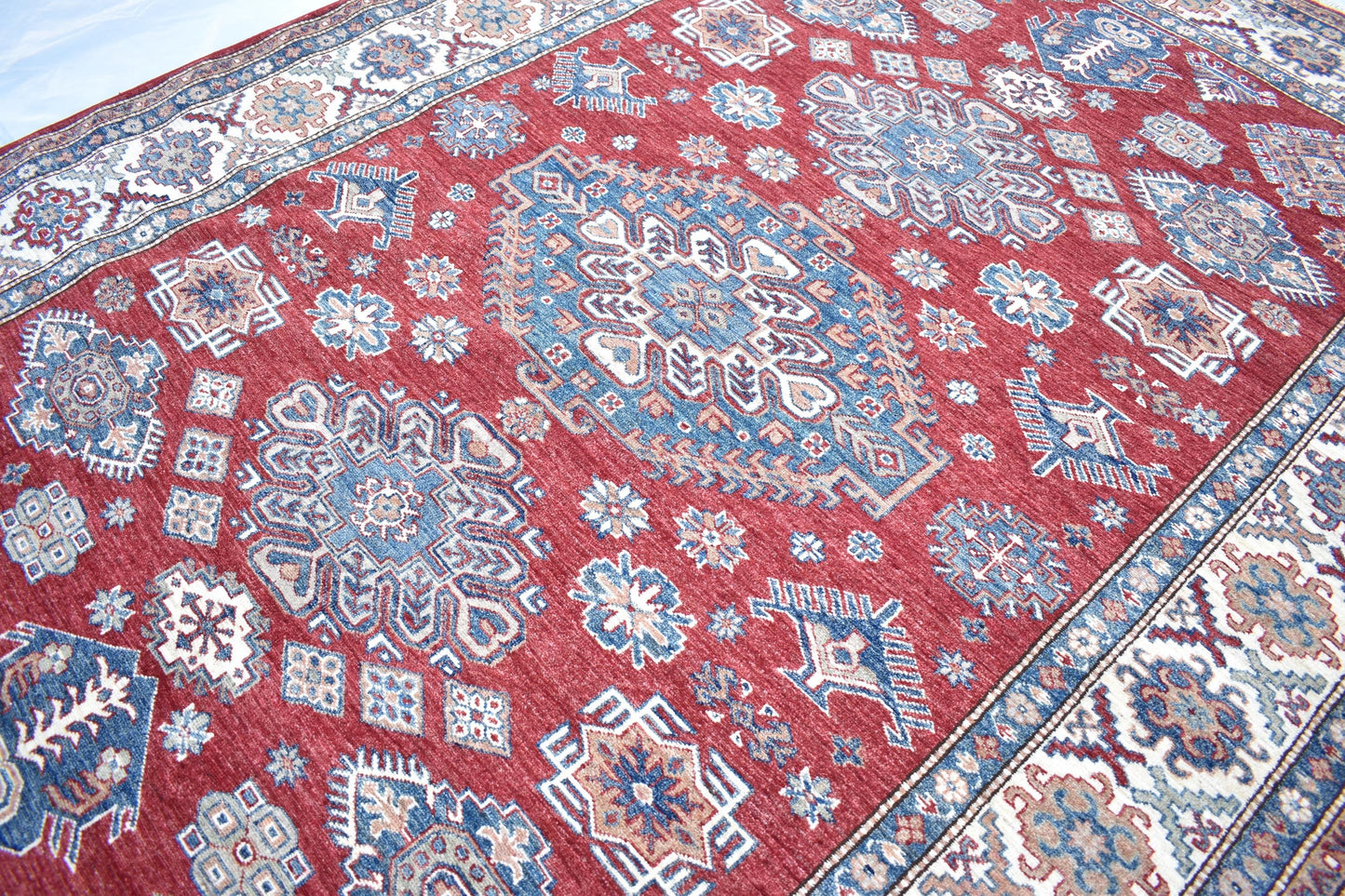 7x10 Red Kazak Oriental Rug, Hand Knotted Modern Area Rug, Handmade Soft Wool Rug, Décor Rug, Living Room Rug – Bedroom Rug