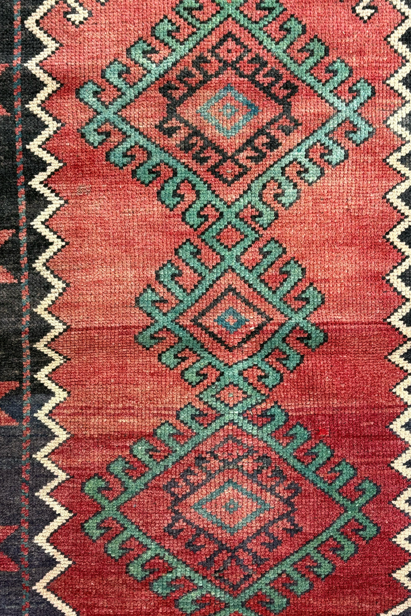 2.4x5.6 ft 🧵 Red Anatolian Runner Rug | Handwoven Wool Hallway Carpet