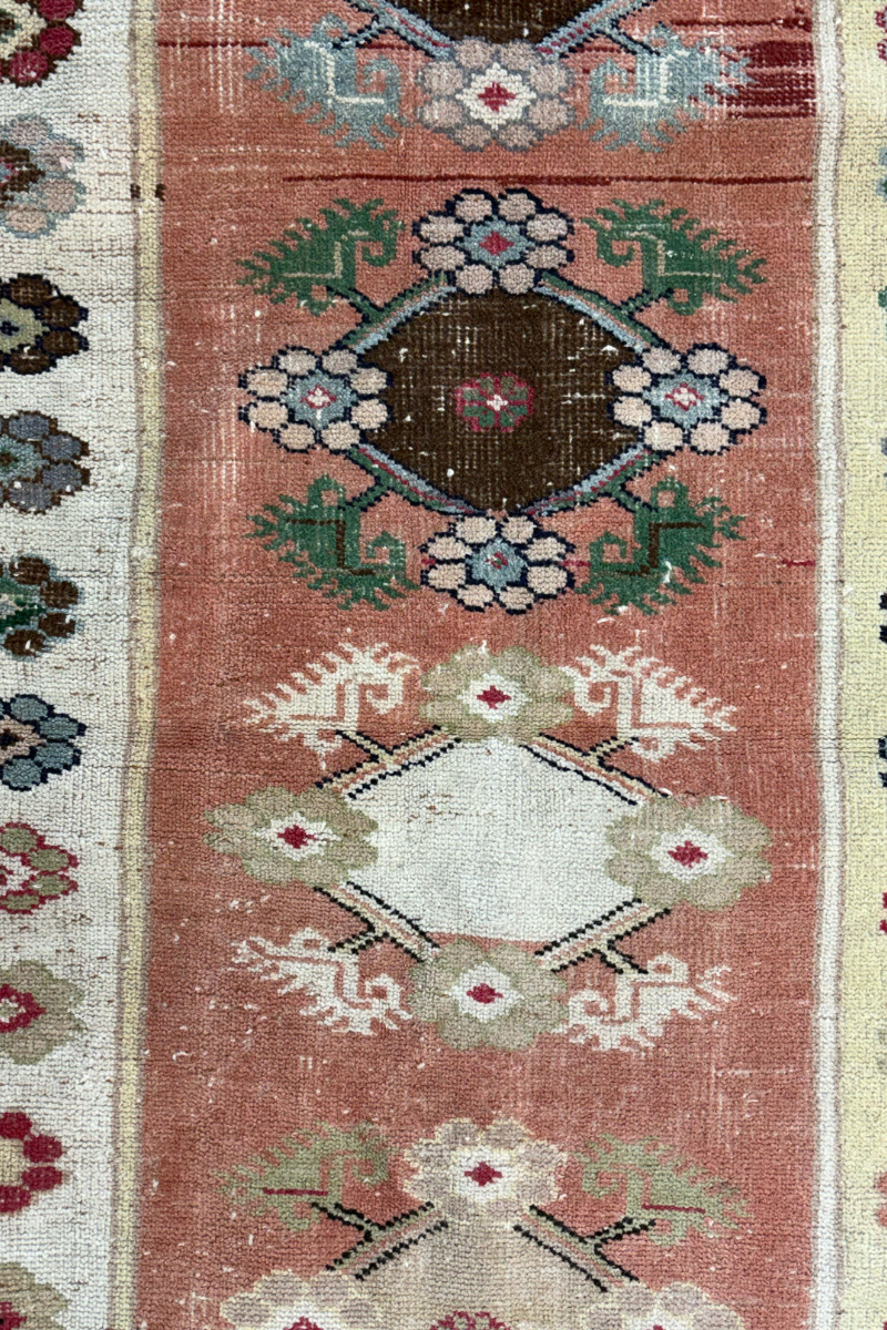 3.7x5.6 ft 🧵 Cream Anatolian Rug | Handwoven Wool Carpet