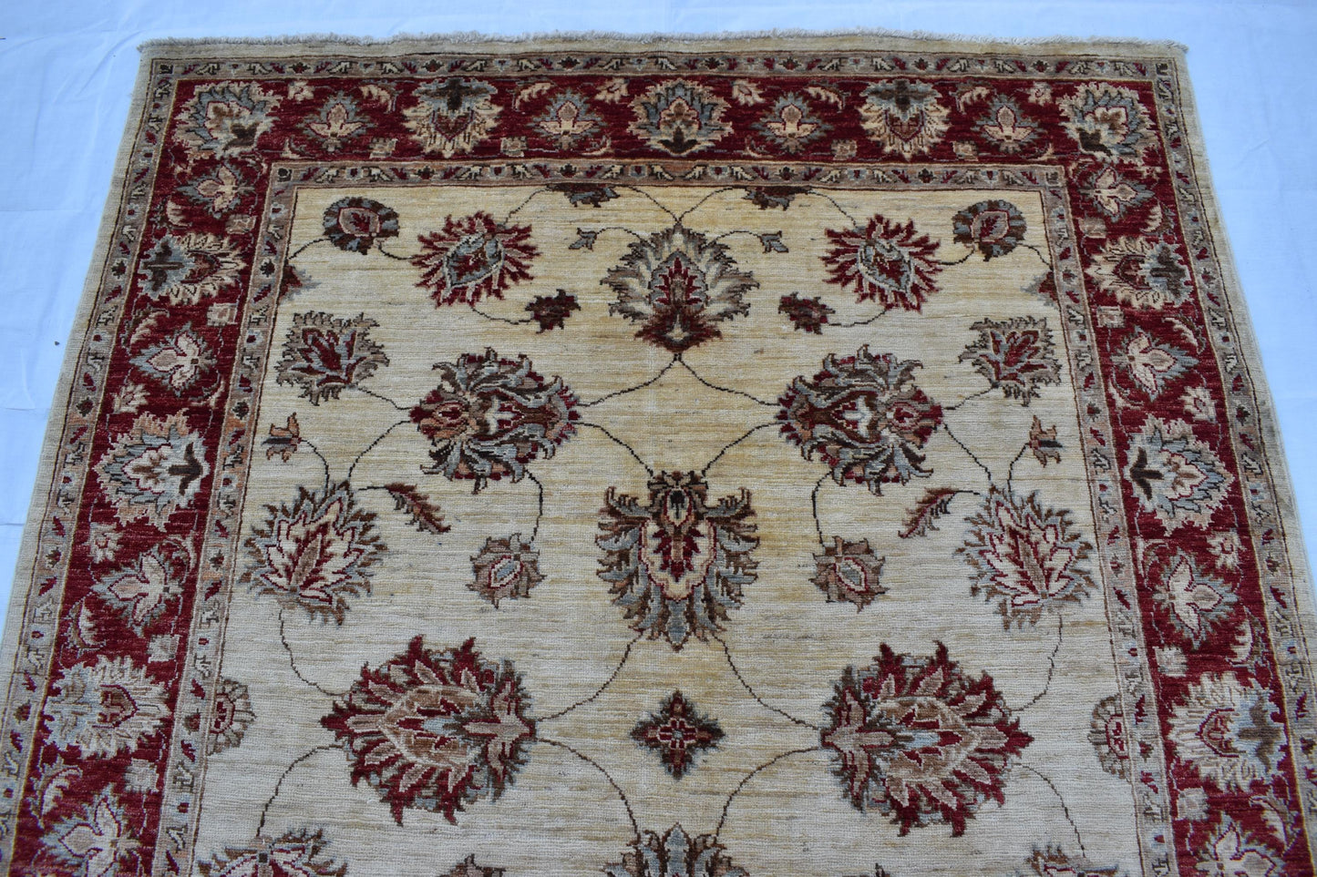 5x7 Zigler Oriental Hand Knotted Wool Rug, Handmade Wool Rug, Turkmen Area Rug, Natural Veg Dye Sheep Wool Rug, Bedroom Rug, Living Room Rug