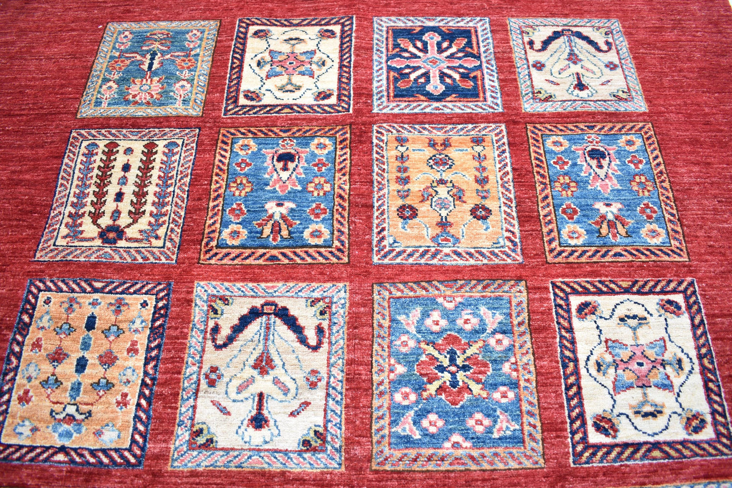 5x7 Top Quality Chobi Hand knotted Afghan Turkmen Rug, Wool Hand woven Rug, Modern Flooring Rug, Decor Rug, Living Room Rug