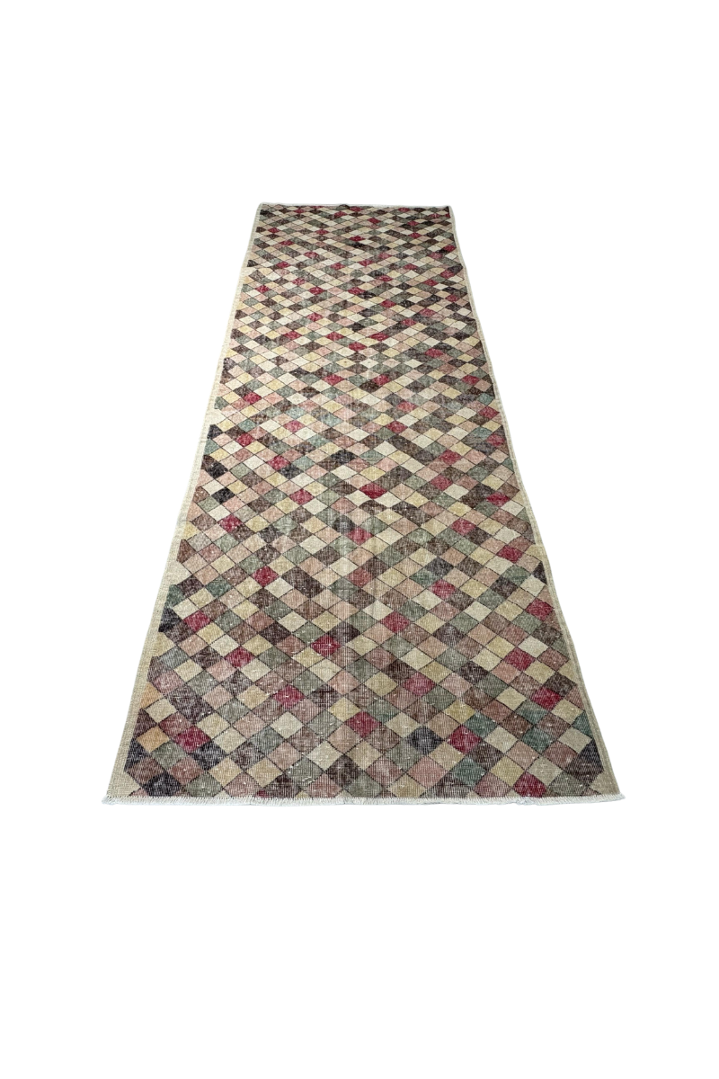 (4.6x11.5 ft) π§΅ Mixed Pattern Anatolian Runner Rug | Handwoven Wool Hallway Carpet