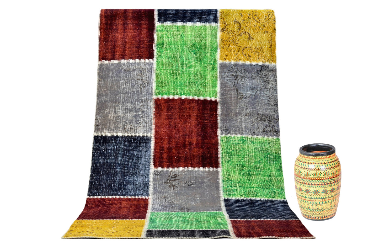Handcrafted Patchwork Rug – Authentic Turkish Kilim Art