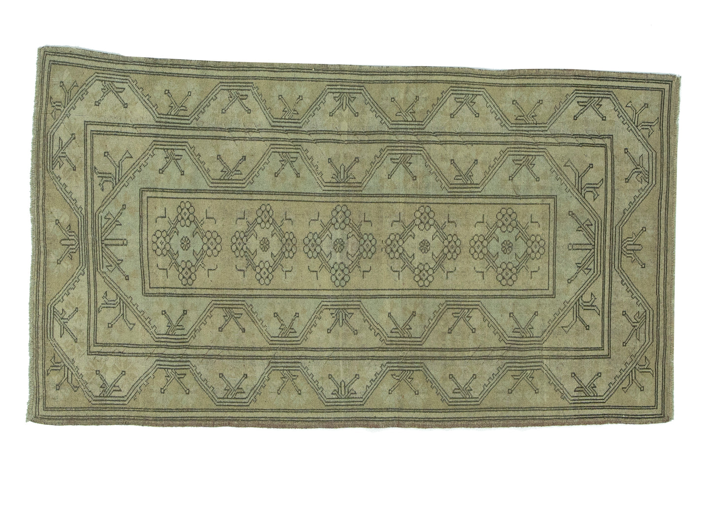 120x208 cm (3.9x6.8 ft) Anatolian Rug – Handwoven Earth Brown Wool Carpet