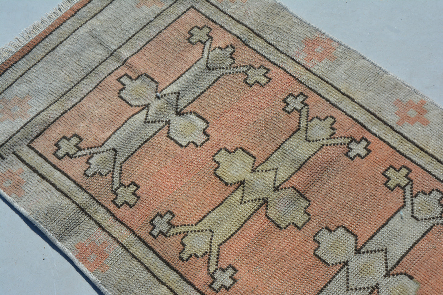 60x290 cm (2x9.5 ft) Anatolian Runner Rug – Handwoven Cinnamon Color Wool Carpet