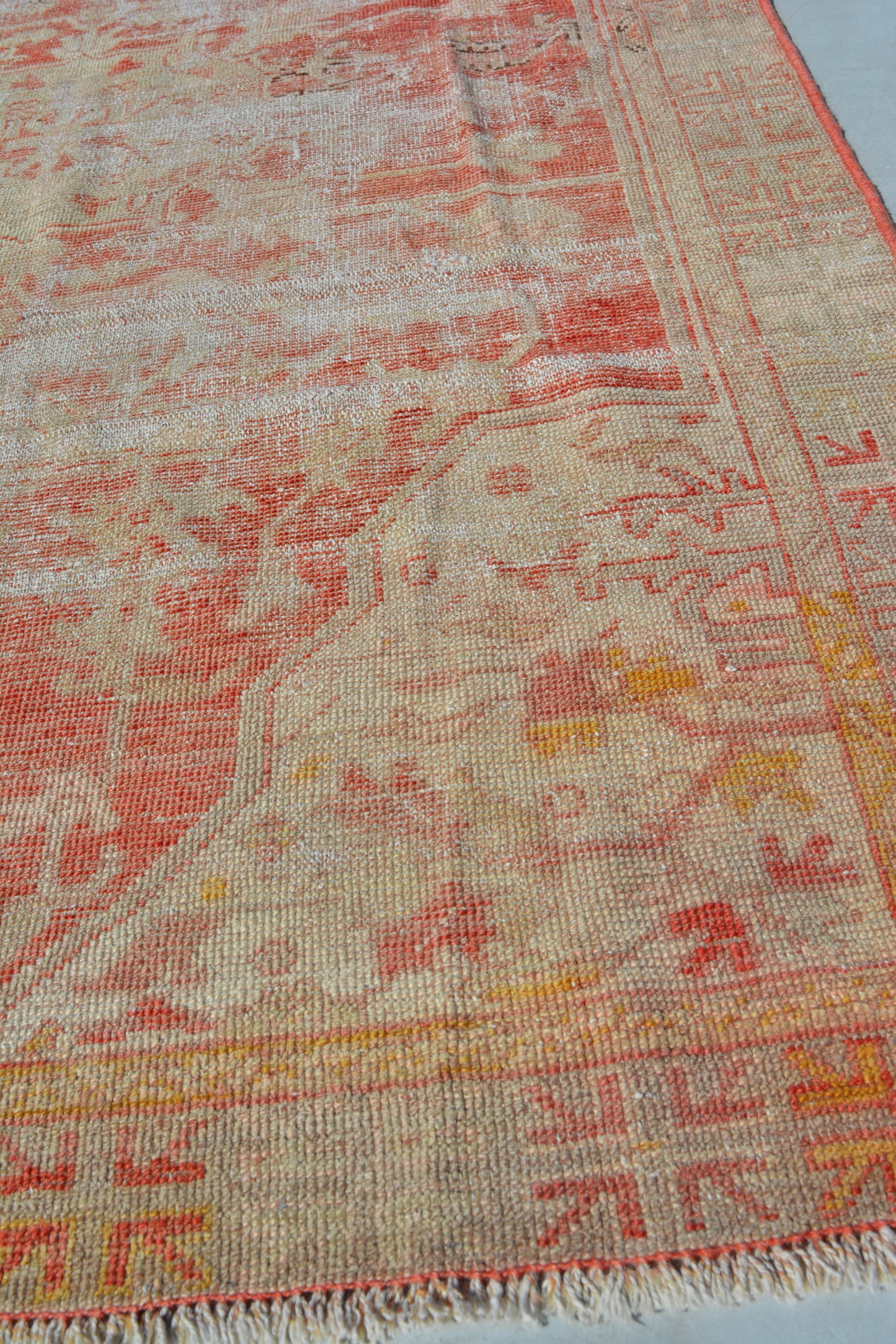 123x210 cm (4x6.9 ft) Anatolian Rug – Handwoven Cinnamon Color Wool Carpet