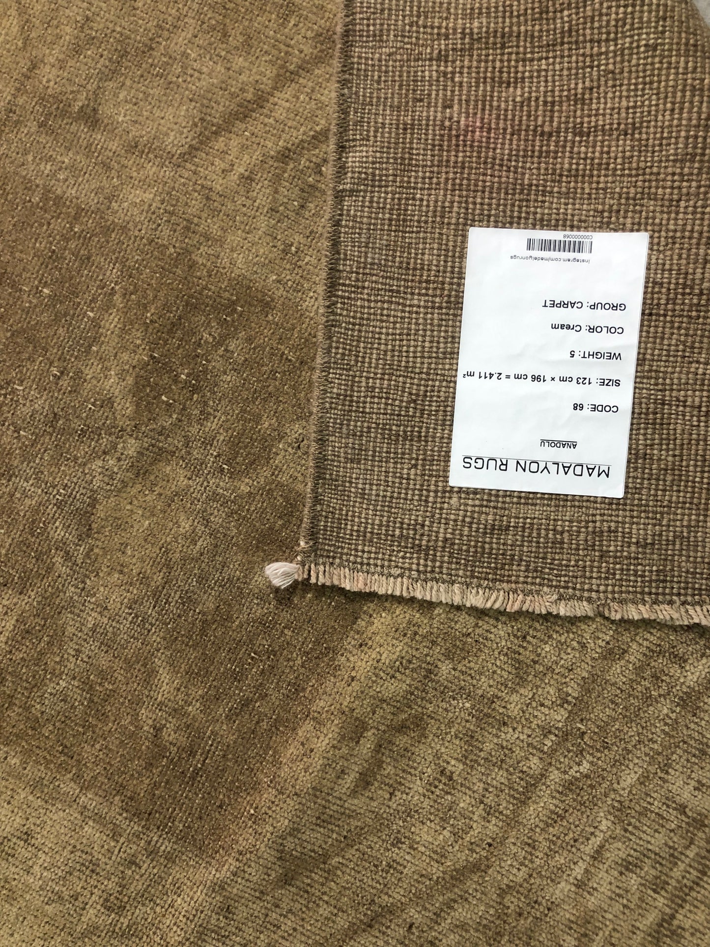 4x6.4 ft 🧵 Cream Anatolian Rug | Handwoven Wool Carpet