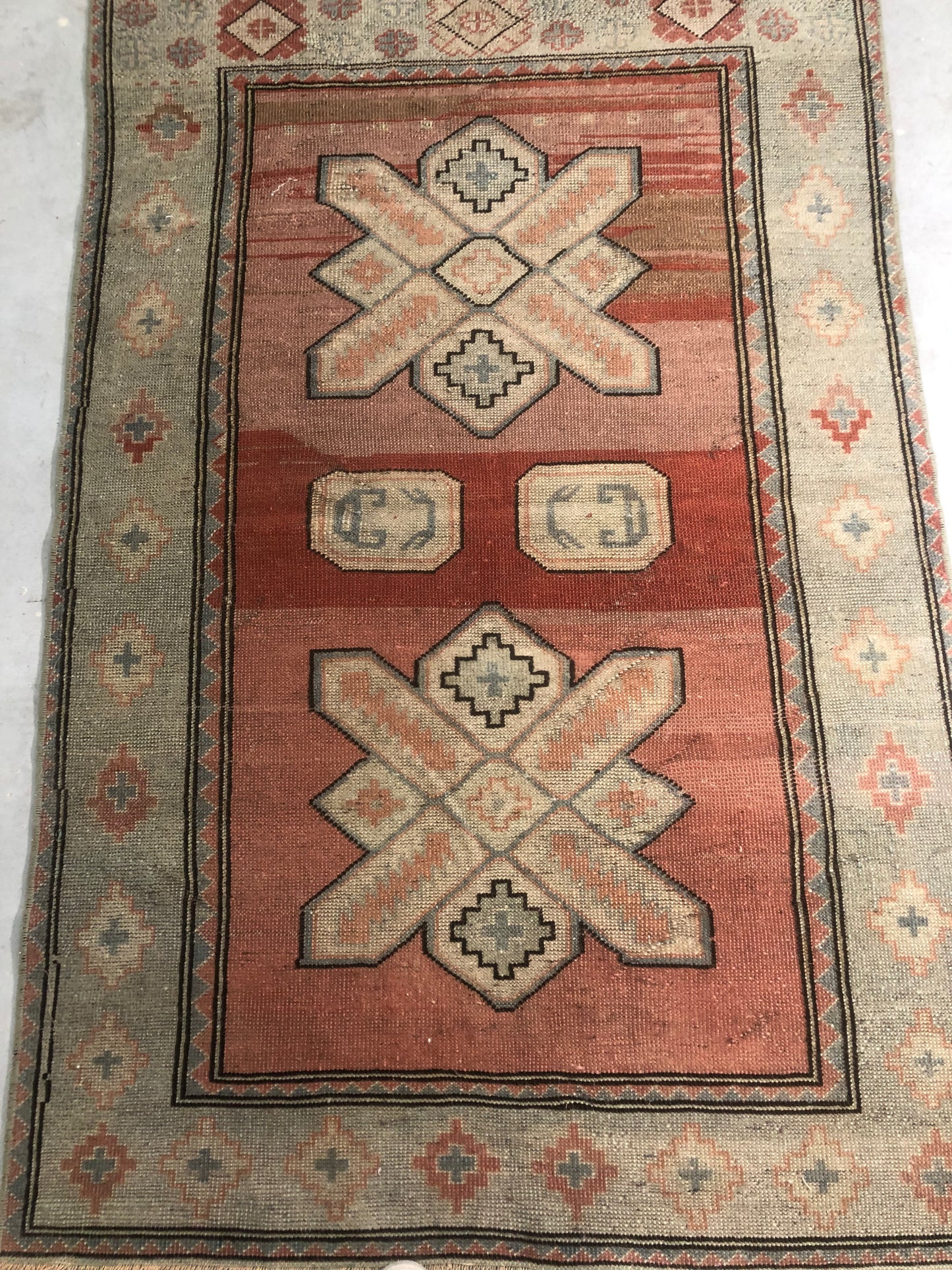 4.1x6 ft 🧵 Red Anatolian Rug | Handwoven Wool Carpet