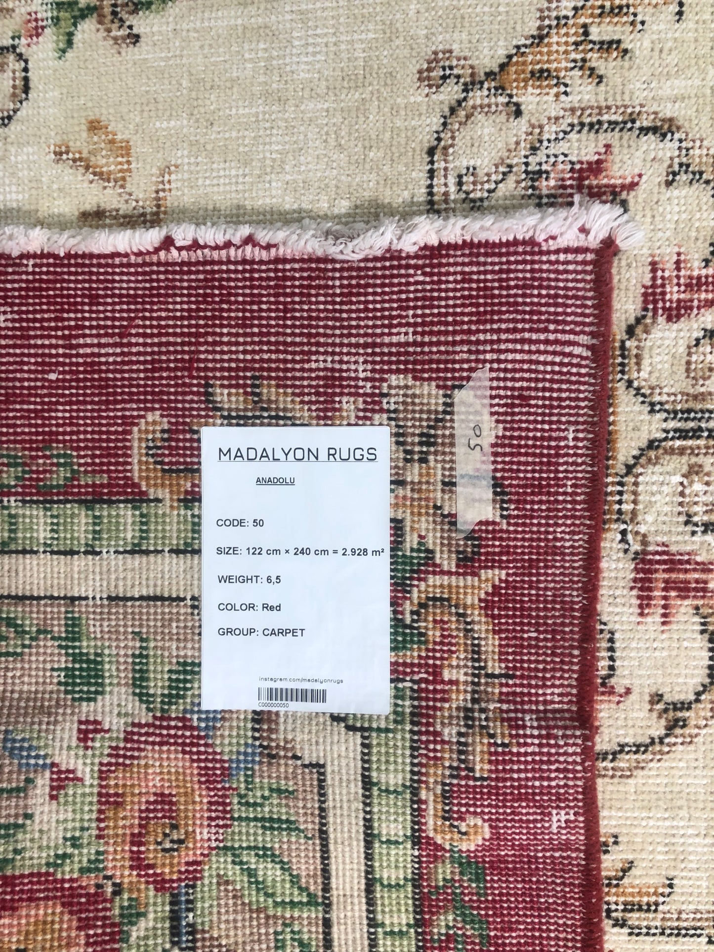 4x7.9 ft 🧵 Red Anatolian Rug | Handwoven Wool Carpet