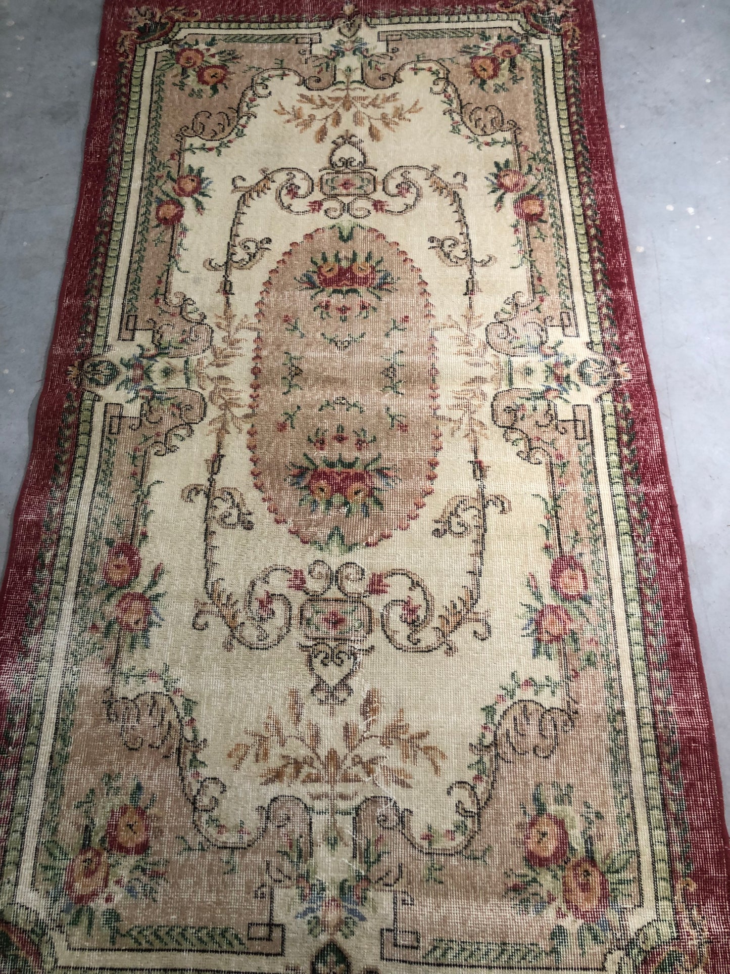 4x7.9 ft 🧵 Red Anatolian Rug | Handwoven Wool Carpet