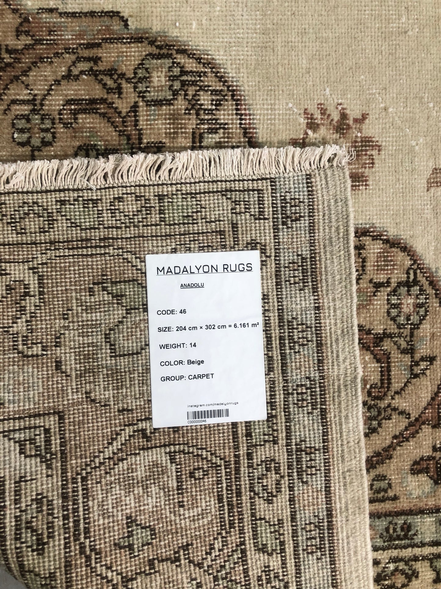 6.7x9.9 ft 🧶 Beige Anatolian Rug | Handwoven Wool Carpet