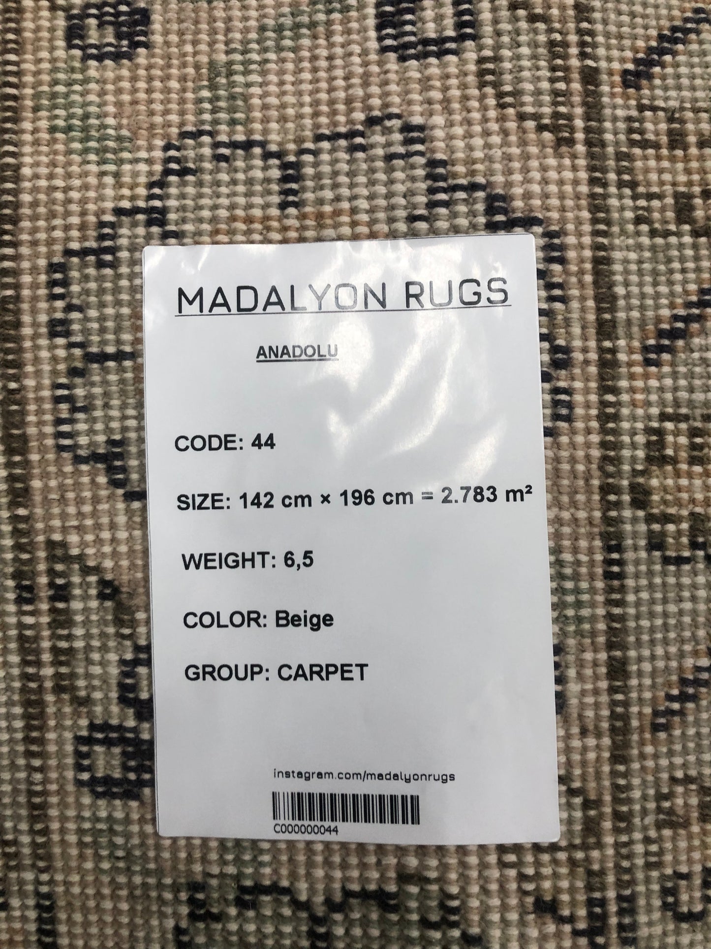 4.7x6.4 ft 🧶 Beige Anatolian Rug | Handwoven Wool Carpet