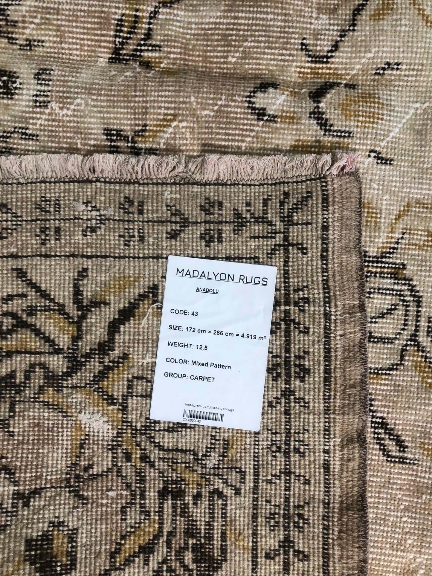 5.7x9.4 ft 🧵 Mixed Pattern Anatolian Rug | Handwoven Wool Carpet