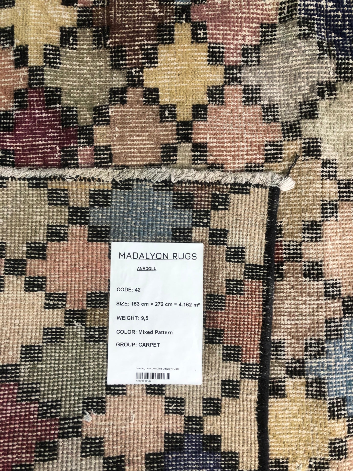 5x8.9 ft 🧵 Mixed Pattern Anatolian Rug | Handwoven Wool Carpet