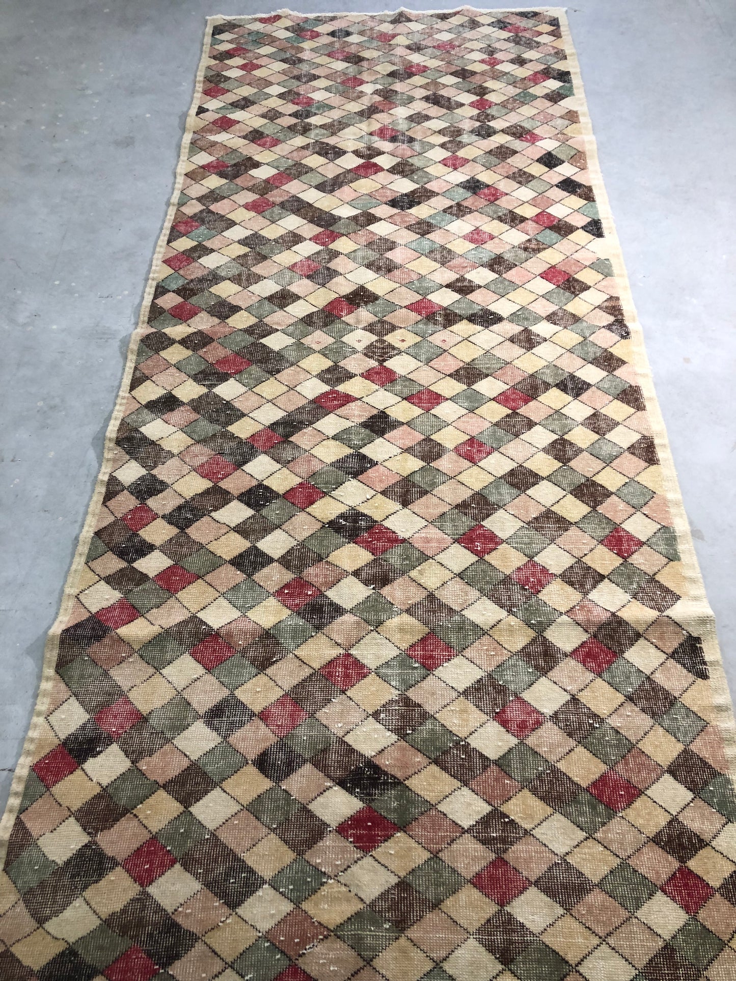 (4.6x11.5 ft) π§΅ Mixed Pattern Anatolian Runner Rug | Handwoven Wool Hallway Carpet