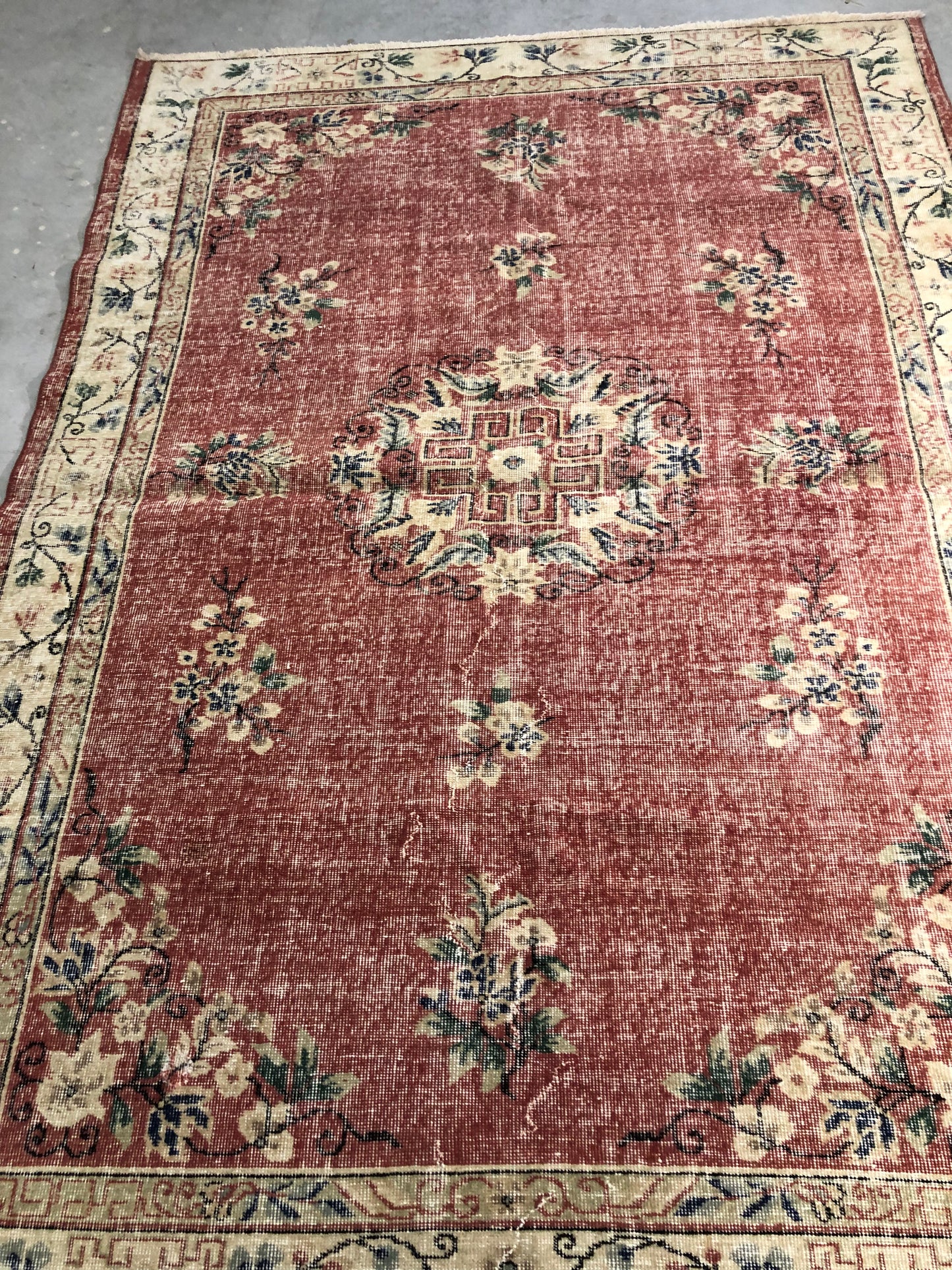190x270 cm (6.2x8.9 ft) ๐งถ Red Anatolian Handwoven Wool Rug | Traditional Turkish Carpet