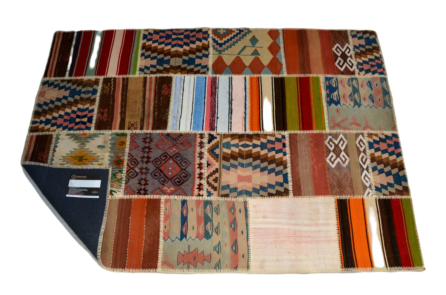 Authentic Handcrafted Turkish Patchwork Rug – Rustic Charm