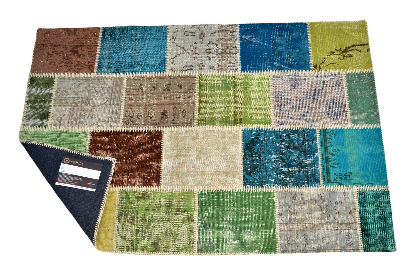 Turkish Handwoven Patchwork Rug – Bold & Beautiful Design