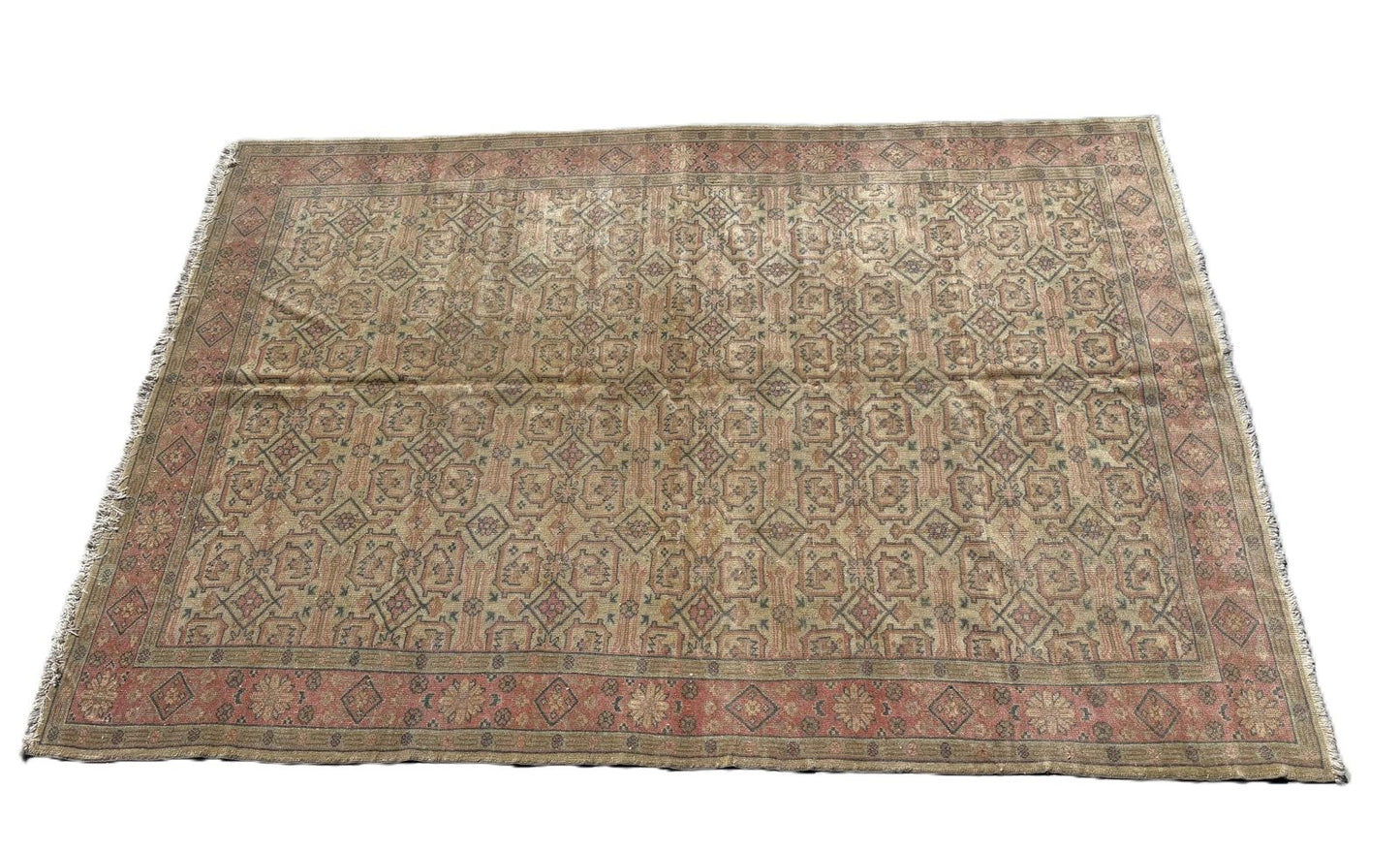 200x278 cm (6.6x9.1 ft) Anatolian Rug – Handwoven Wine Red Wool Carpet