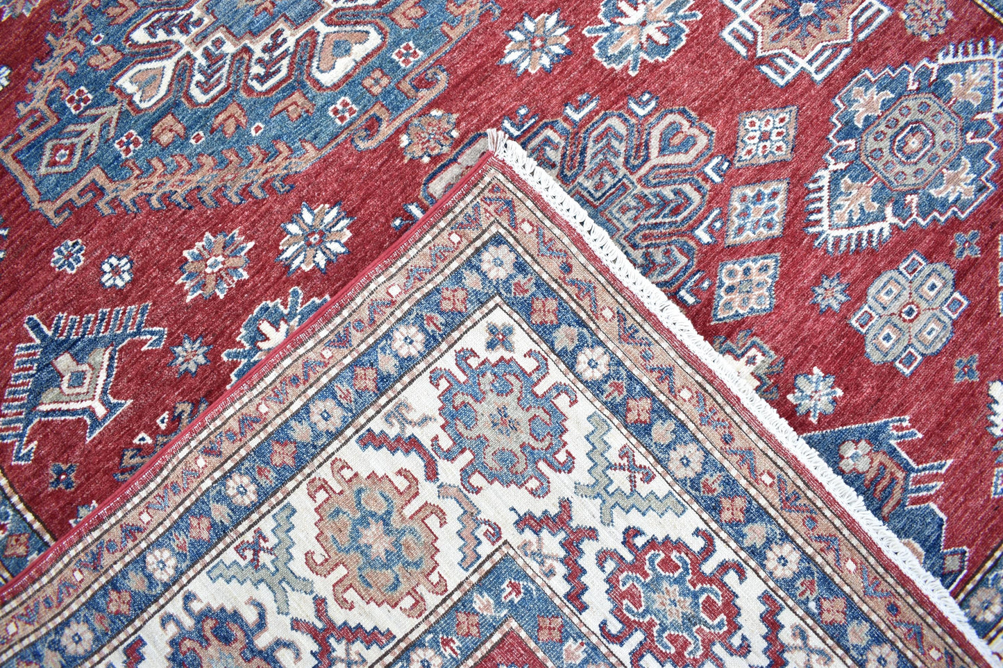 7x10 Red Kazak Oriental Rug, Hand Knotted Modern Area Rug, Handmade Soft Wool Rug, Décor Rug, Living Room Rug – Bedroom Rug