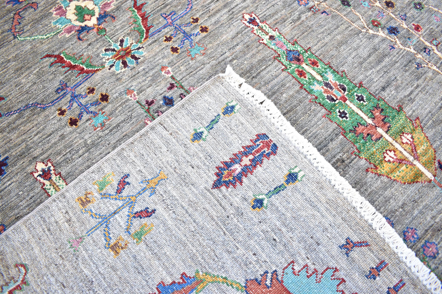 6x8 Gray Sultani Handmade Unique Wool Rug, Pure Wool Rug, Turkmen Hand Knotted Rug, Décor Rug Soft Rug Best For Living Room, Dinning Room
