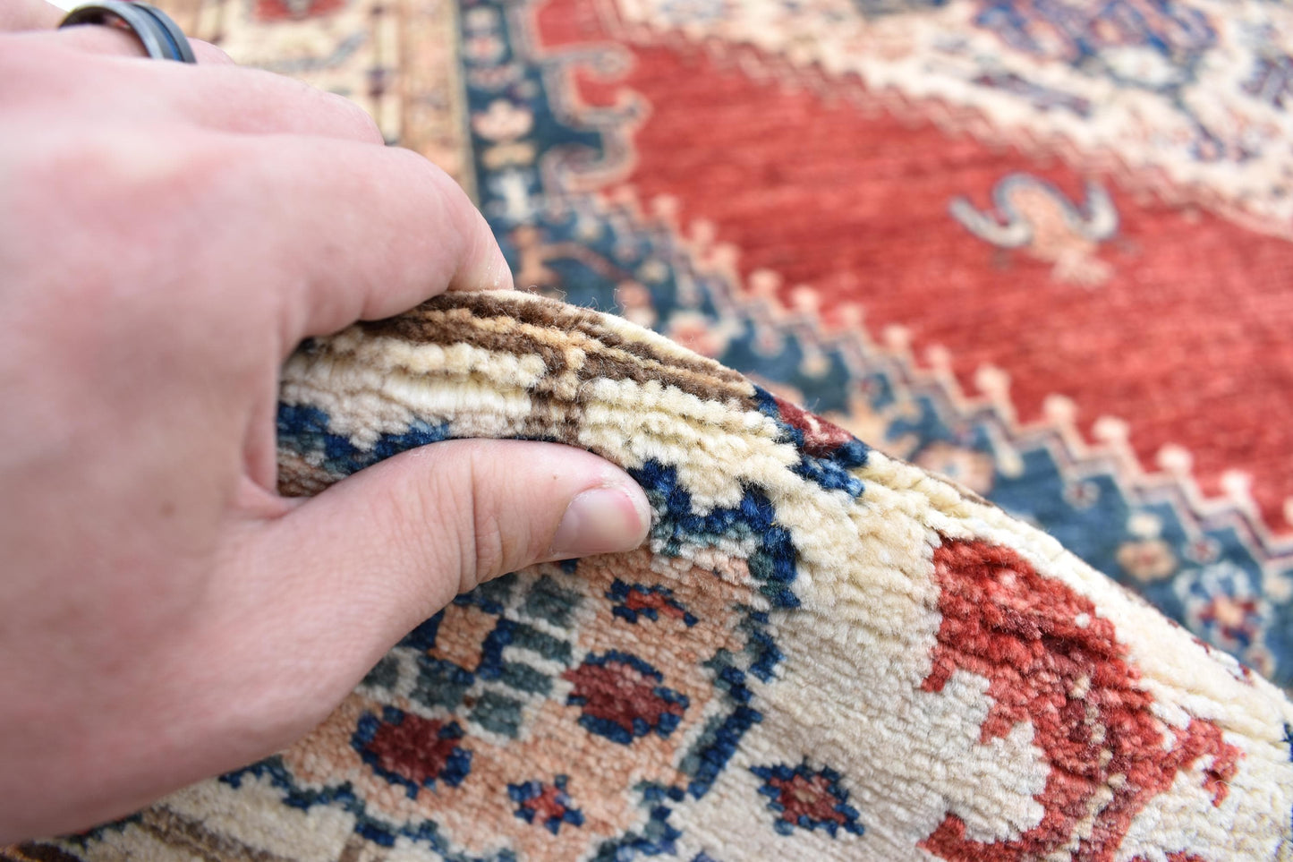 6x8 Harees Handmade Afghan Area Rug- Hand Knotted Wool Rug- Turkmen Oriental Rug- Soft Rug- Living Room Rug – Bedroom Rug