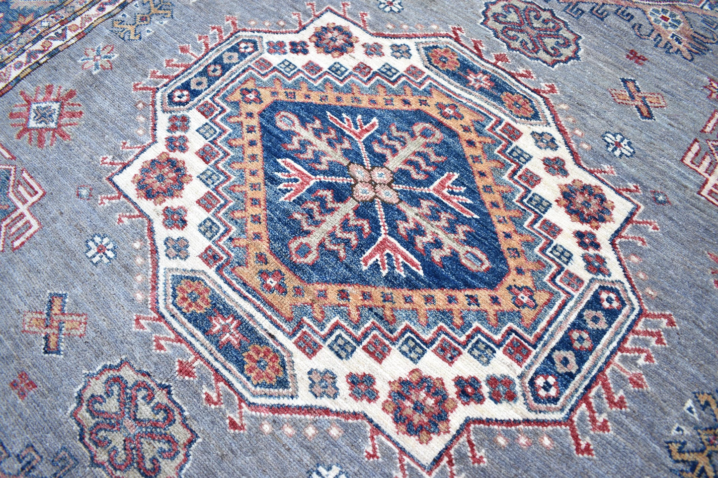 6x8 Super Kazak Oriental Afghan Rug, Handmade Pure Wool Rug - Hand Knotted Modern Décor Rug - Living Room Rug – Bedroom Rug