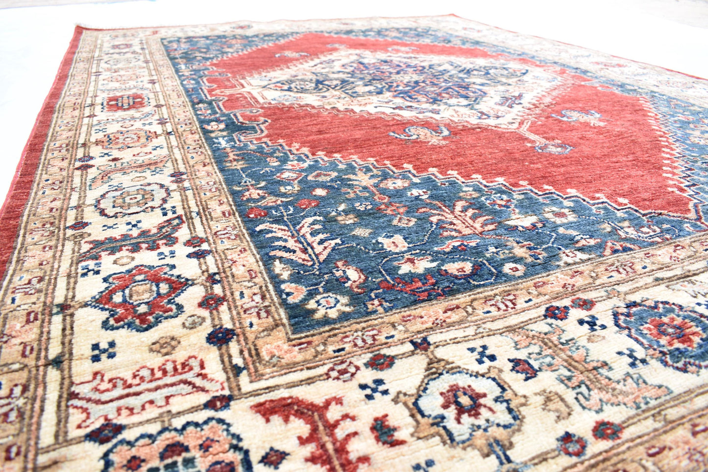 6x8 Harees Handmade Afghan Area Rug- Hand Knotted Wool Rug- Turkmen Oriental Rug- Soft Rug- Living Room Rug – Bedroom Rug