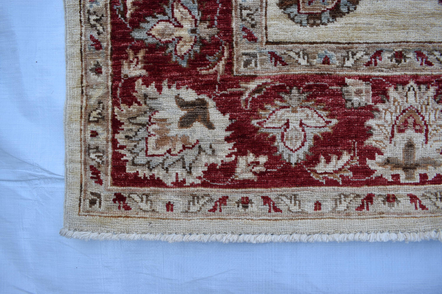 5x7 Zigler Oriental Hand Knotted Wool Rug, Handmade Wool Rug, Turkmen Area Rug, Natural Veg Dye Sheep Wool Rug, Bedroom Rug, Living Room Rug