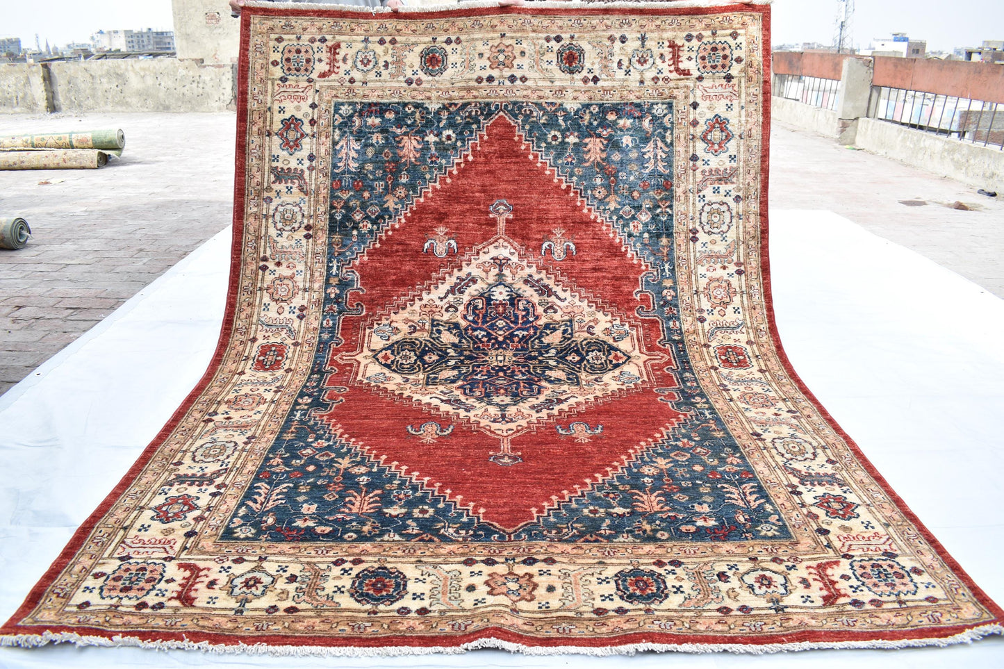 6x8 Harees Handmade Afghan Area Rug- Hand Knotted Wool Rug- Turkmen Oriental Rug- Soft Rug- Living Room Rug – Bedroom Rug