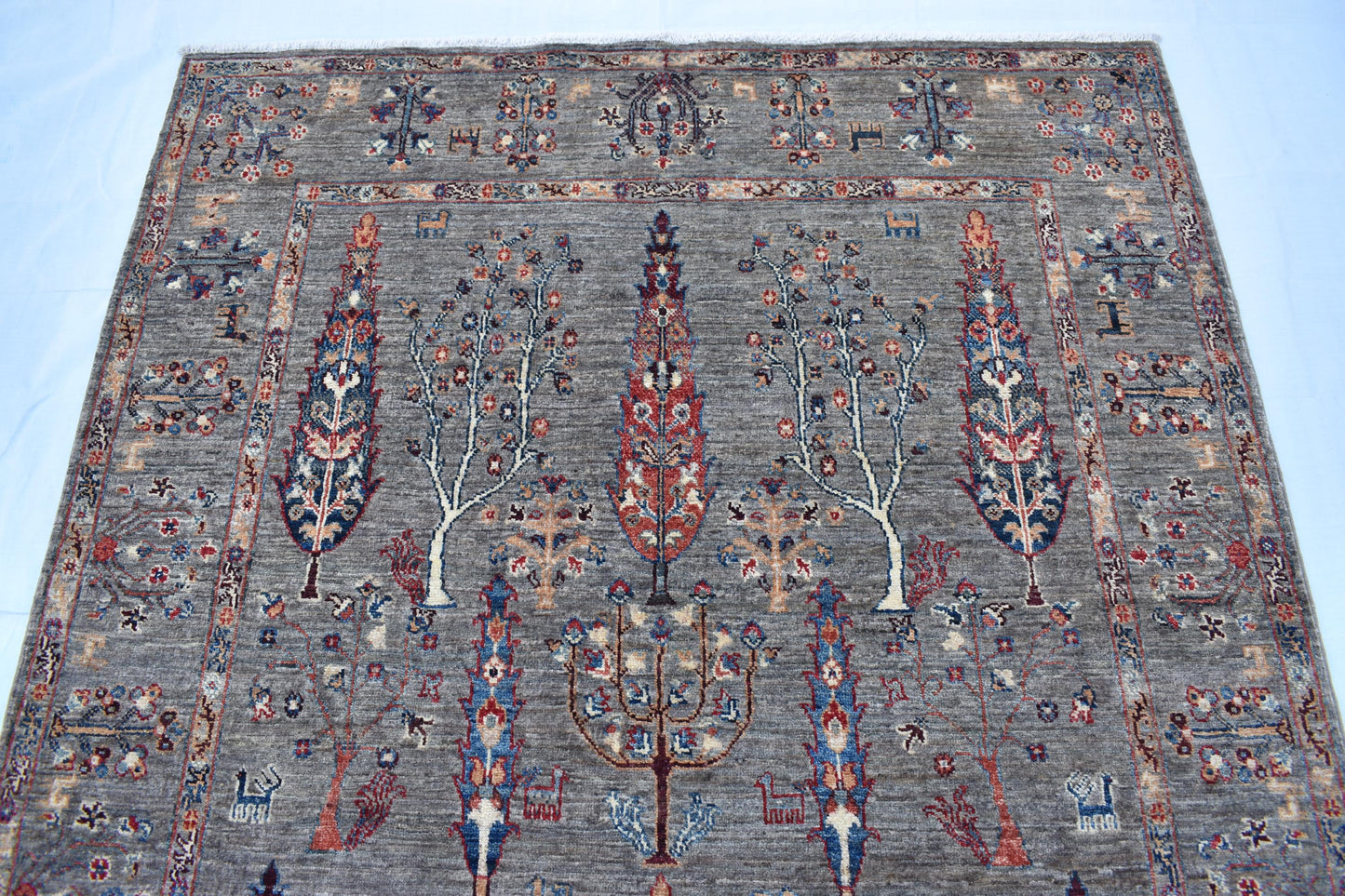 5x7 Sultani (Tree) Design Hand Knotted Wool Rug, Afghan Oriental Rug, Wool Area Rug, 100% Handmade, Living room Rug, Bedroom Rug