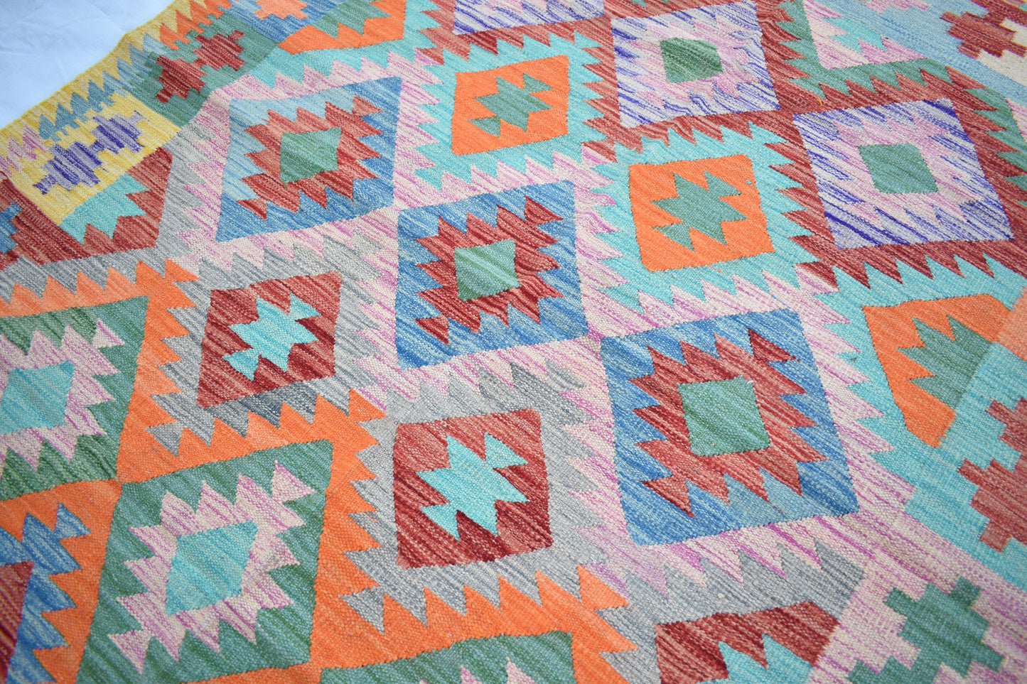 5x7 Afghan Kilim Area Rug, Handmade Flatweave Multicolor Natural Veg Dyes Hand Knotted Maimana Design Wool Rug for Living Room- Dining Room