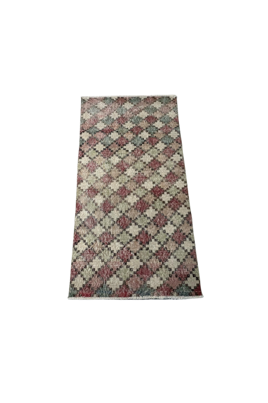 3x5.9 ft 🧵 Mixed Pattern Anatolian Runner Rug | Handwoven Wool Hallway Carpet