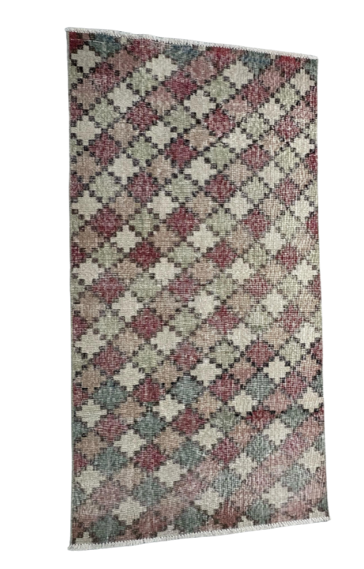 3x5.9 ft 🧵 Mixed Pattern Anatolian Runner Rug | Handwoven Wool Hallway Carpet