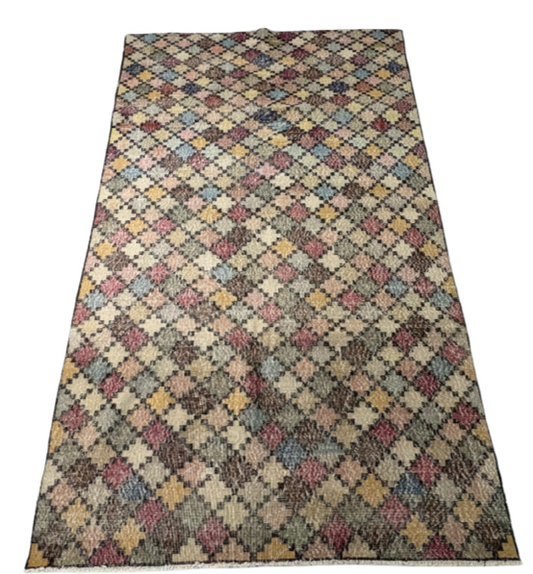5x8.9 ft 🧵 Mixed Pattern Anatolian Rug | Handwoven Wool Carpet