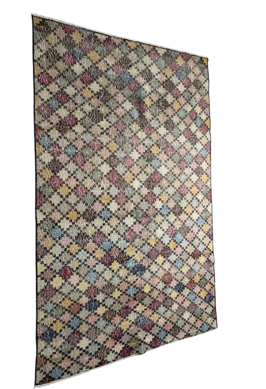 5x8.9 ft 🧵 Mixed Pattern Anatolian Rug | Handwoven Wool Carpet