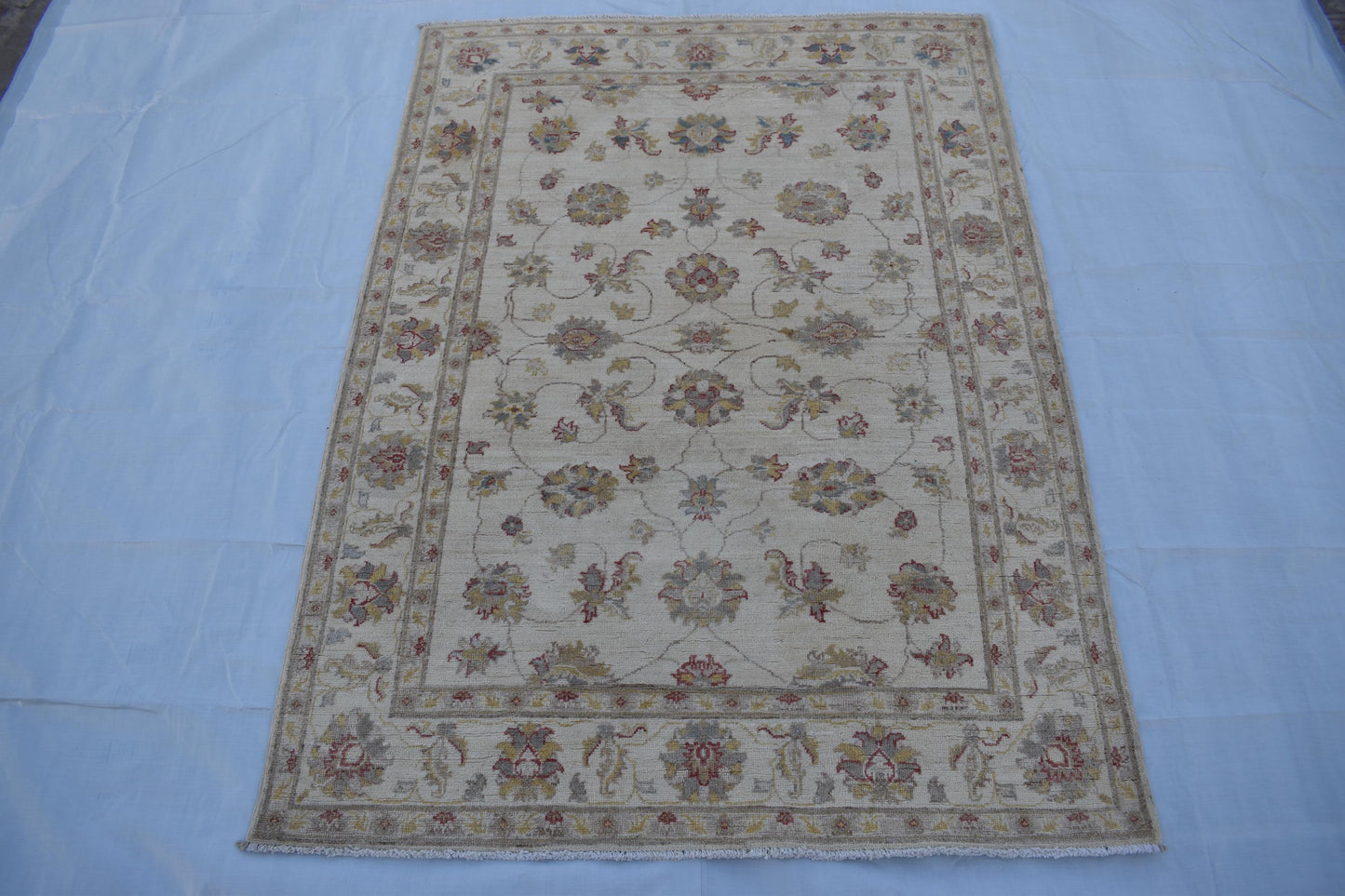 5x7 White Sultani Oriental Rug, Hand Knotted Modern Area Rug, Handmade Soft Wool Rug, Décor Rug, Living Room Rug – Bedroom Rug