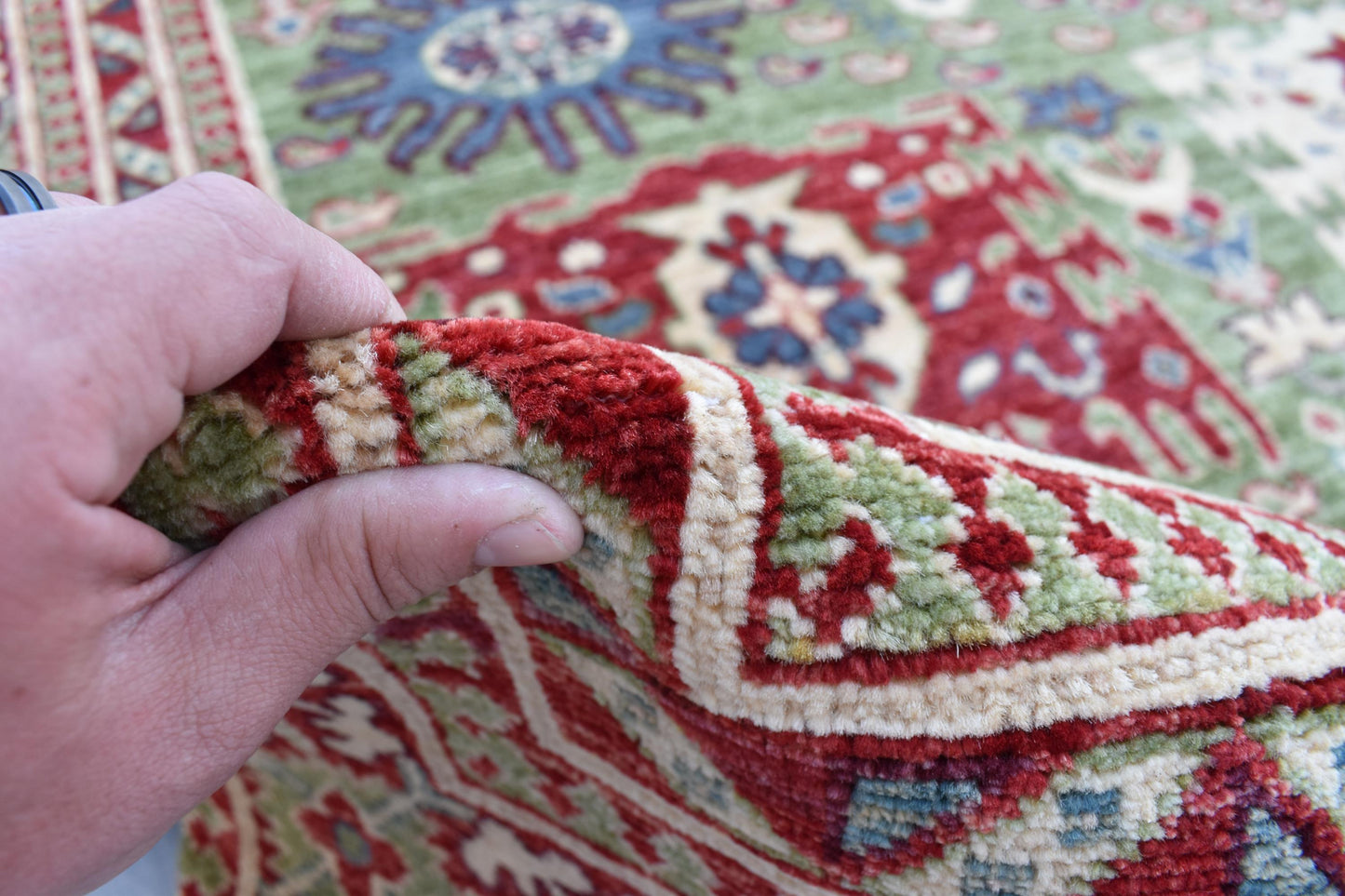 5x7 Waziri Oriental Rug, Hand Knotted Rug, Wool Rug, Afghan Handmade Rug, Handmade Area Rug, Living Room Rug, Bedroom Rug