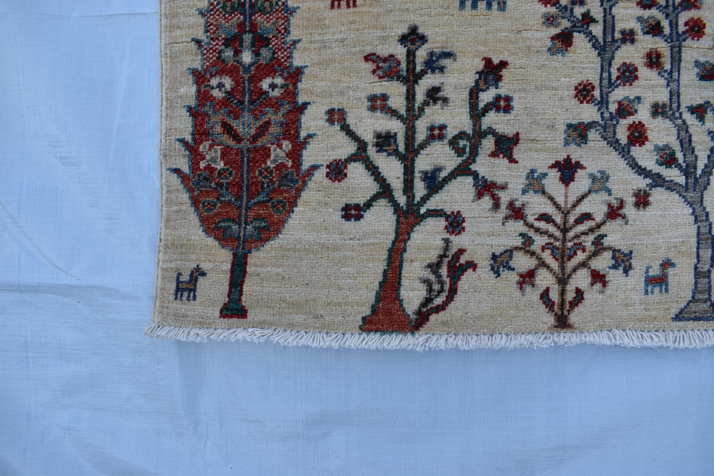 5x7 Darakhti(Tree) Design Unique Hand woven Wool Rug, Turkmen Hand Knotted Rug, Fine Quality Flooring, Decor rug, Living Room Rug